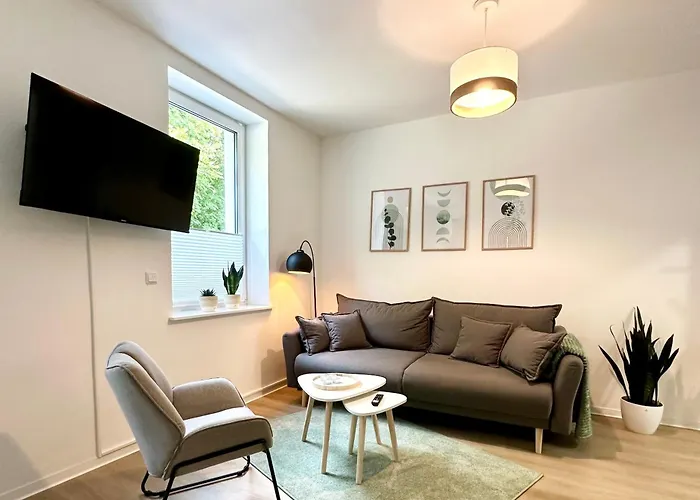 Modernes Mit Queensize-bett, Netflix, Kueche, Erdgeschoss, Naehe Ameos Klinik Aschersleben